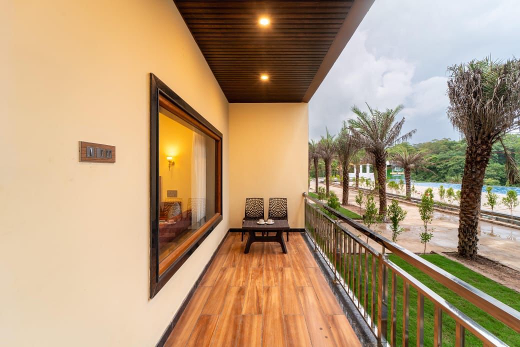 Private room balcony with pool view